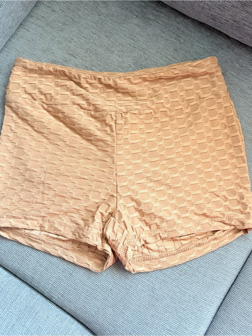 Eye Candy Peach Textured Scrunch Butt Shorts Size Large